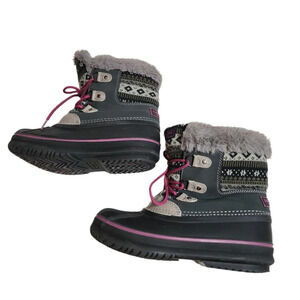 LONDON FOG Girls Tottenham Cold Weather Warm Lined Snow Boot